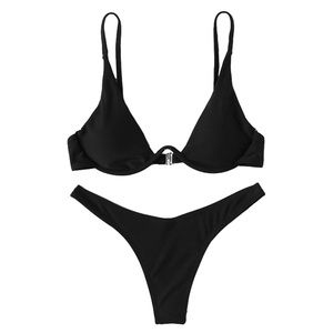 Verdusa Sexy Triangle Bikini Black - Large
